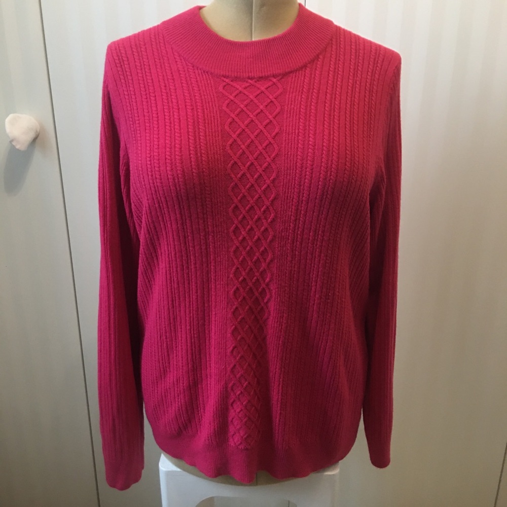 Alia pink knit sweater long sleeve crew neck Size L